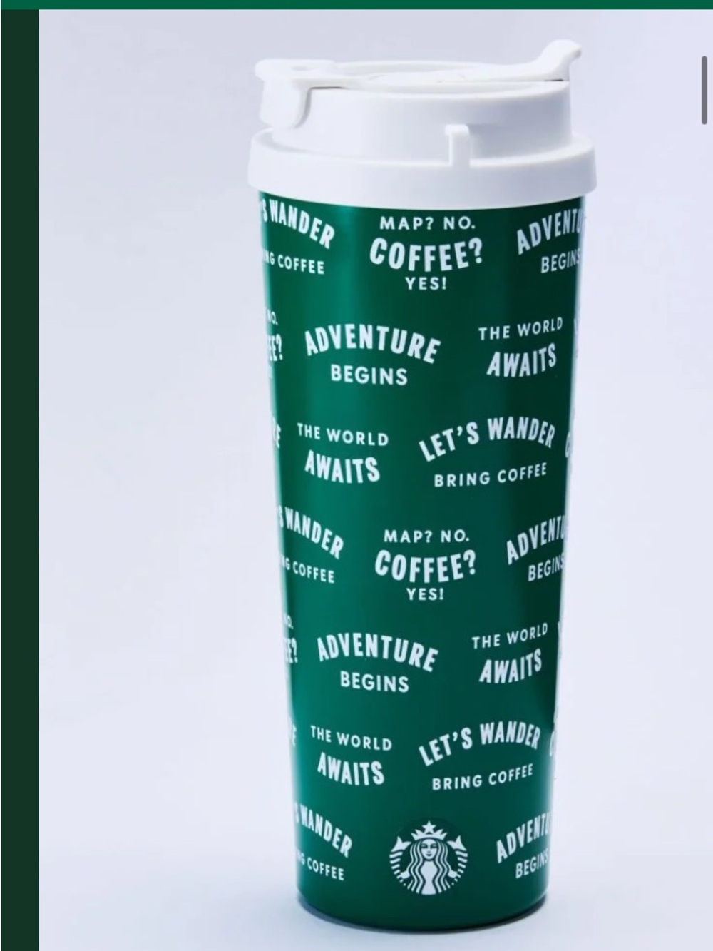 Starbucks adventure dual lid Green Travel Tumbler NWT